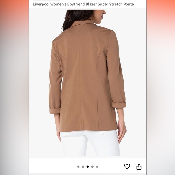 New With Tags Liverpool Petite Stretch Ponte Boyfriend Blazer Sz MP - Picture 3 of 11
